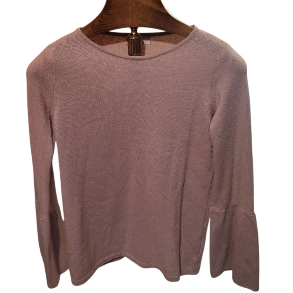 Benedetta B Sweater Blush Pink Bell Sleeve Cashmere Wool Blend Size Small